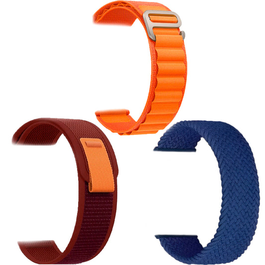 Correas x3 para Hello Watch y W Ultra Pro: x1 Alpine ,x1 Nylon y x1 Braided